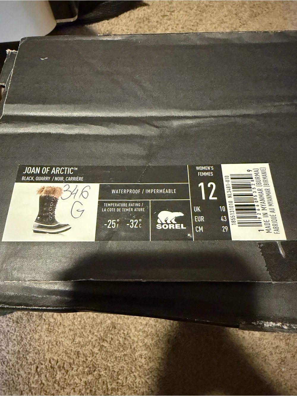 Sorel Black Faux Fur-Trim Insulated Lace-Up Winter Boots